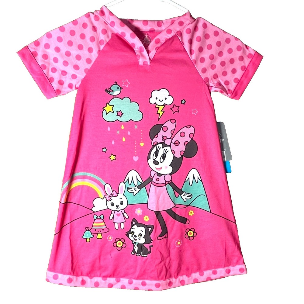 Disney Pajama‎ Dress Minnie Mouse & Friends Size 7/8 New